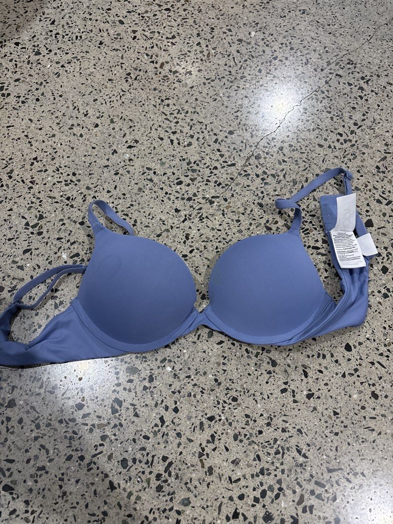 Push Up Bra Size 32A (Category: Undergarments & Loungewear) located in Manila. Submitted by everythingwlove (Listing ID 1469481607, Image 1). Description: - Brand: Cotton On Body - Color: Blue - Size: AUS 10A / USA 32A / EUR 70A / BRZ 40A - Support: Underwire support with smooth cups - Features: Adjustable straps and back hook-and-eye closure - Origin: Made in Indonesia - Details: Fabric care tag attached inside the back band.