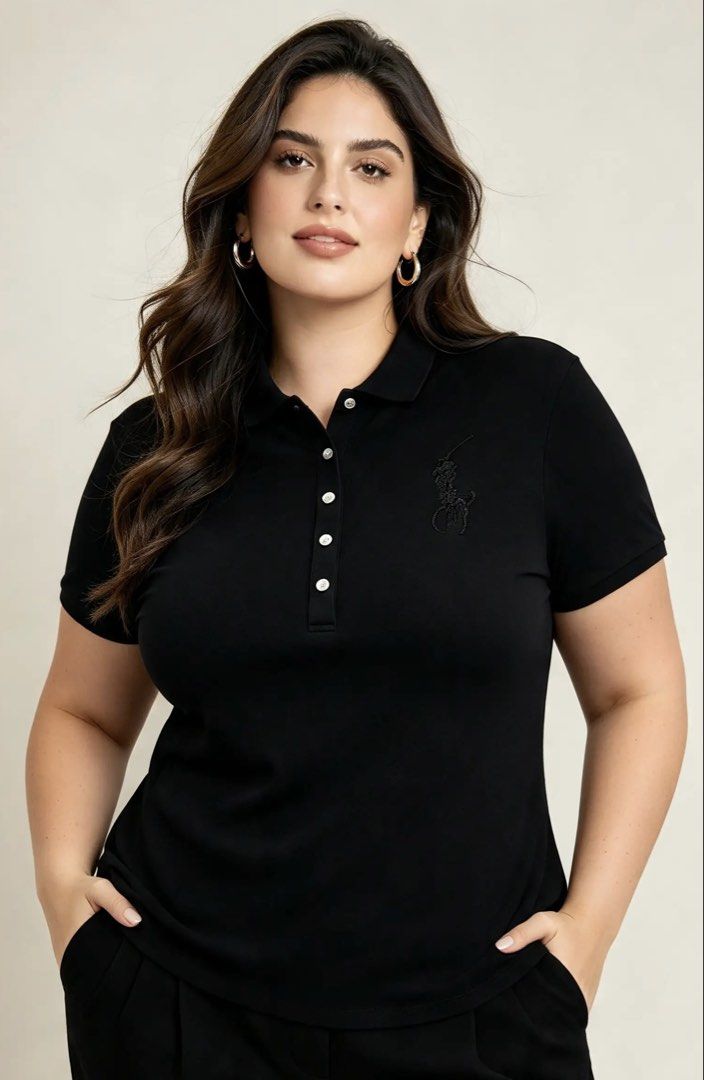 RALPH LAUREN (Category: Shirts) located in Davao. Submitted by sart0ria85 (Listing ID 1469549421, Image 2). Description: A classic polo shirt in black with the polo logo in black sequins. A rare find. 97%COTTON 3%ELASTANE MADE IN THAILAND 🇹🇭 LARGE. Size 8 EXCELLENT CONDITION (90/100) .