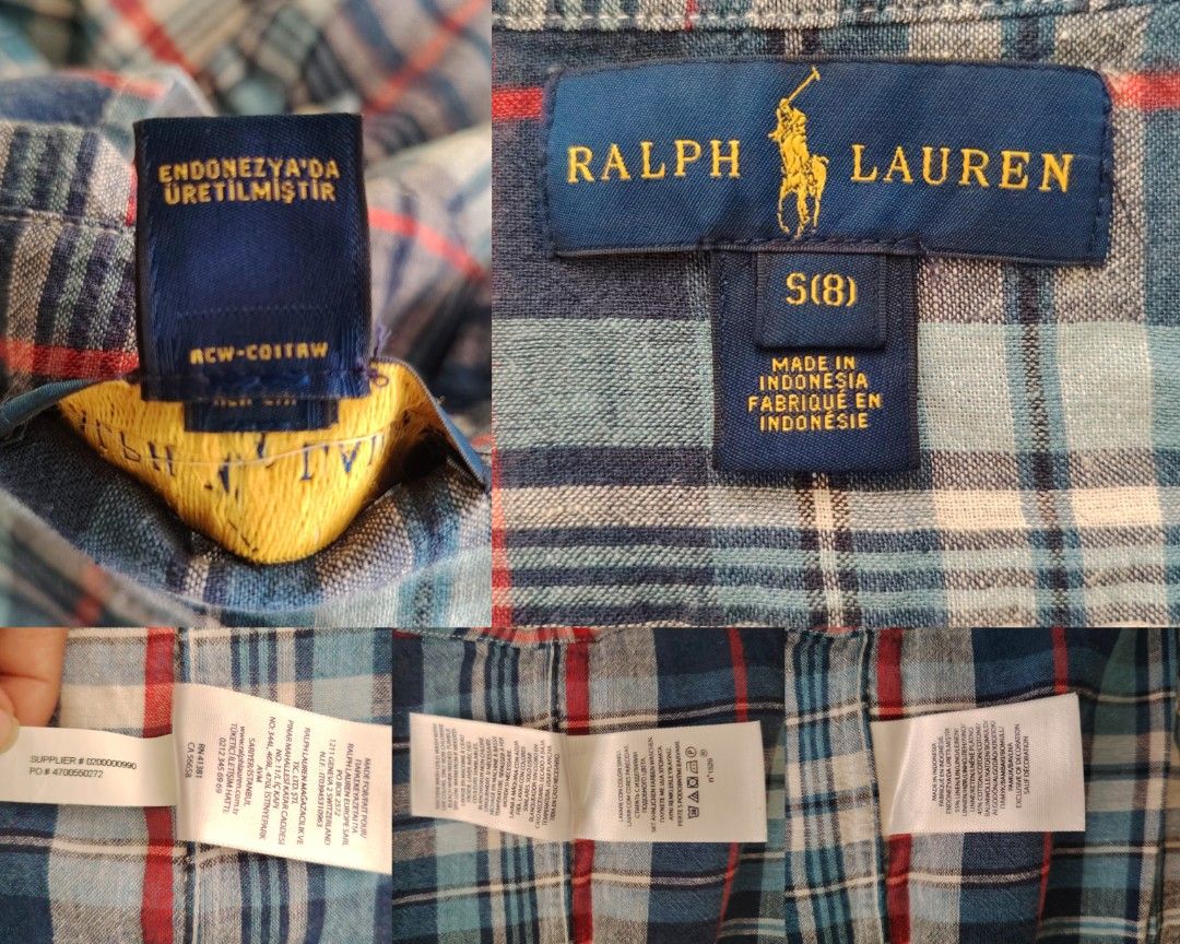 Ralph Lauren Plaid Button Down Shirt Size S (8) (Category: Tshirts & Polo Shirts ) located in Caba. Submitted by valerie_18947 (Listing ID 1469490377, Image 2). Description: Polo Ralph Lauren Boys Plaid Button-Down Shirt (Size S / 8 Years) Overview Add a classic touch of preppy luxury to your boy's wardrobe with this authentic Polo Ralph Lauren short-sleeve shirt. Featuring a vibrant multi-colored blue, white, and red tartan plaid pattern, this l
