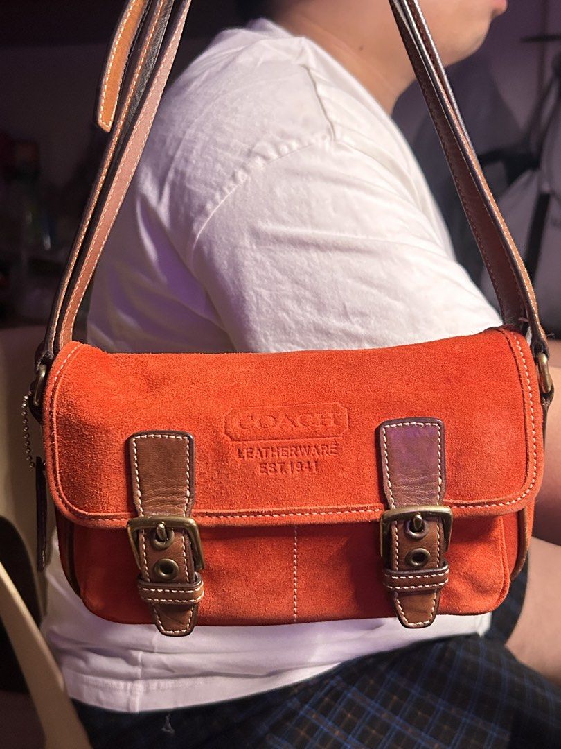 Rare Coach Suede Year 2003 (Category: Shoulder Bags) located in Manila. Submitted by y2k.obviously (Listing ID 1469515347, Image 1). Description: ⭐️ perfect bag for Christmas ⭐️ can fit small to medium wallet ⭐️ this is vintage and preloved bag! pls manage your expectations 🔴 scuffing on lining and signs of use only 📍Manila .