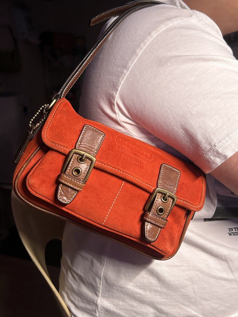 Rare Coach Suede Year 2003 (Category: Shoulder Bags) located in Manila. Submitted by y2k.obviously (Listing ID 1469515347, Image 2). Description: ⭐️ perfect bag for Christmas ⭐️ can fit small to medium wallet ⭐️ this is vintage and preloved bag! pls manage your expectations 🔴 scuffing on lining and signs of use only 📍Manila .