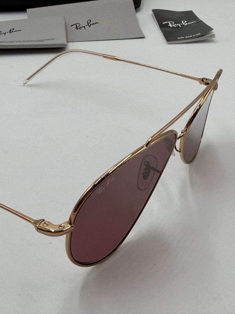 Ray-Ban Aviator Reverse Sunglasses (Model RBR0101S). (Category: Luxury Accessories) located in Lipa City. Submitted by _cmluxephilippines (Listing ID 1469405760, Image 3). Description: Ray-Ban Aviator Reverse Sunglasses (Model RBR0101S). This distinctive style is part of the Ray-Ban Reverse collection, which subverts traditional design by featuring a concave (inverted) lens that curves inward toward the face rather than outwards, while still main