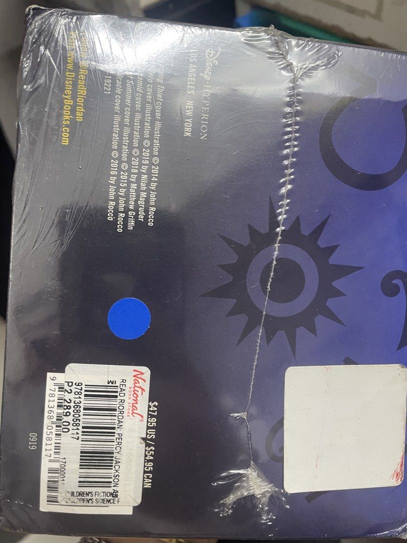 Read Riordan Five-Book First-In-Series Paperback Box Set (Category: Storybooks) located in Caloocan City. Submitted by addtojoyonlinestore (Listing ID 1469411106, Image 3). Description: - Brand new & 100% factory sealed in plastic - Official Disney Hyperion paperback box set - Includes 5 first-in-series books: The Lightning Thief, The Lost Hero, The Red Pyramid, The Sword of Summer, and The Hidden Oracle - National Book Store retail price tag: ₱2