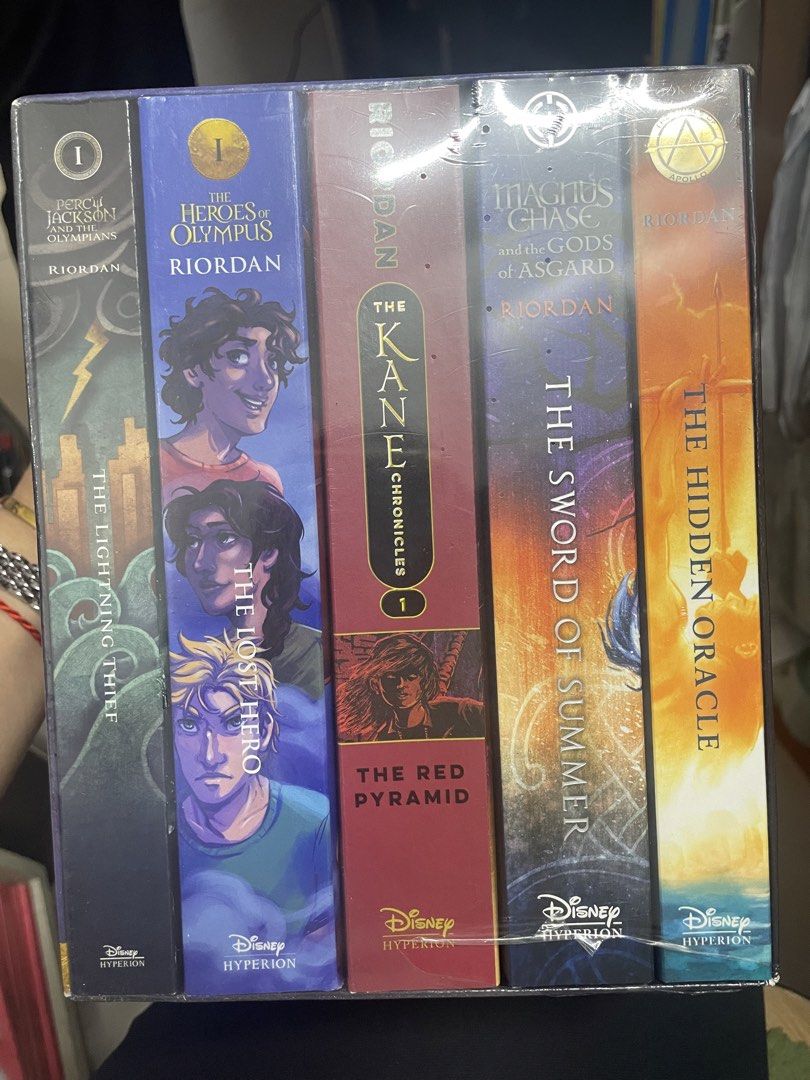 Read Riordan Five-Book First-In-Series Paperback Box Set (Category: Storybooks) located in Caloocan City. Submitted by addtojoyonlinestore (Listing ID 1469411106, Image 2). Description: - Brand new & 100% factory sealed in plastic - Official Disney Hyperion paperback box set - Includes 5 first-in-series books: The Lightning Thief, The Lost Hero, The Red Pyramid, The Sword of Summer, and The Hidden Oracle - National Book Store retail price tag: ₱2