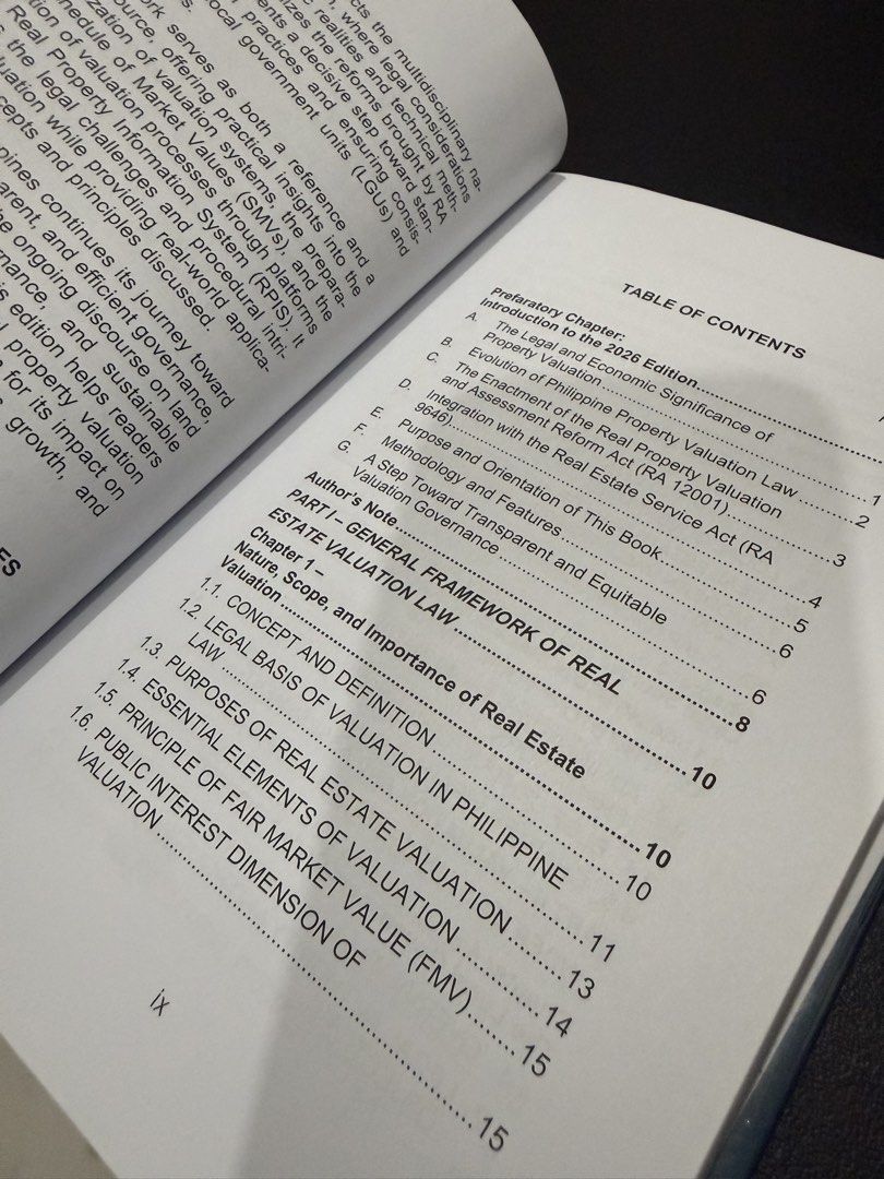 Real Property Valuation Laws Annotated and Applied 2026 Edition (Category: Textbooks) located in Quezon City. Submitted by gritxfaith (Listing ID 1469560086, Image 3). Description: Like new! With plastic cover. Bought it from Central for around Php 1,000. - Title: Real Property Valuation Laws Annotated and Applied - Author: Alvin T. Claridades - Edition: 2026 Edition (Central Books) - Condition: Hardbound, clean pages - Ideal for: Law students, r