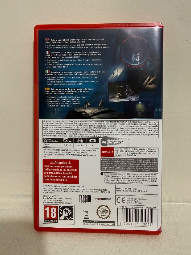 Reanimal [Switch 2] (Category: Nintendo) located in Pasig City. Submitted by switchup_ (Listing ID 1469405415, Image 2). Description: FOR SALE: Reanimal Standard Edition for Nintendo Switch 2 - Fully playable in single player and local & online co-op - Play with a friend with cross platform support - 10/10 condition can pass as brand new RFS: Finished the game Location: Pasig City.