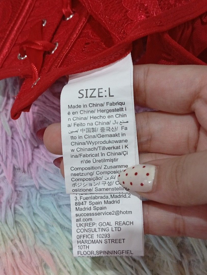 Red lace corset top (Category: Blouses) located in Manila. Submitted by rienero (Listing ID 1469479544, Image 3). Description: Red Lace Corset Top Size: Large Used once, good as new! Bought from SHEIN for ₱513. Selling for ₱450 (negotiable) Loc. North Caloocan/Near SM fairview Drop your offers! 💌.
