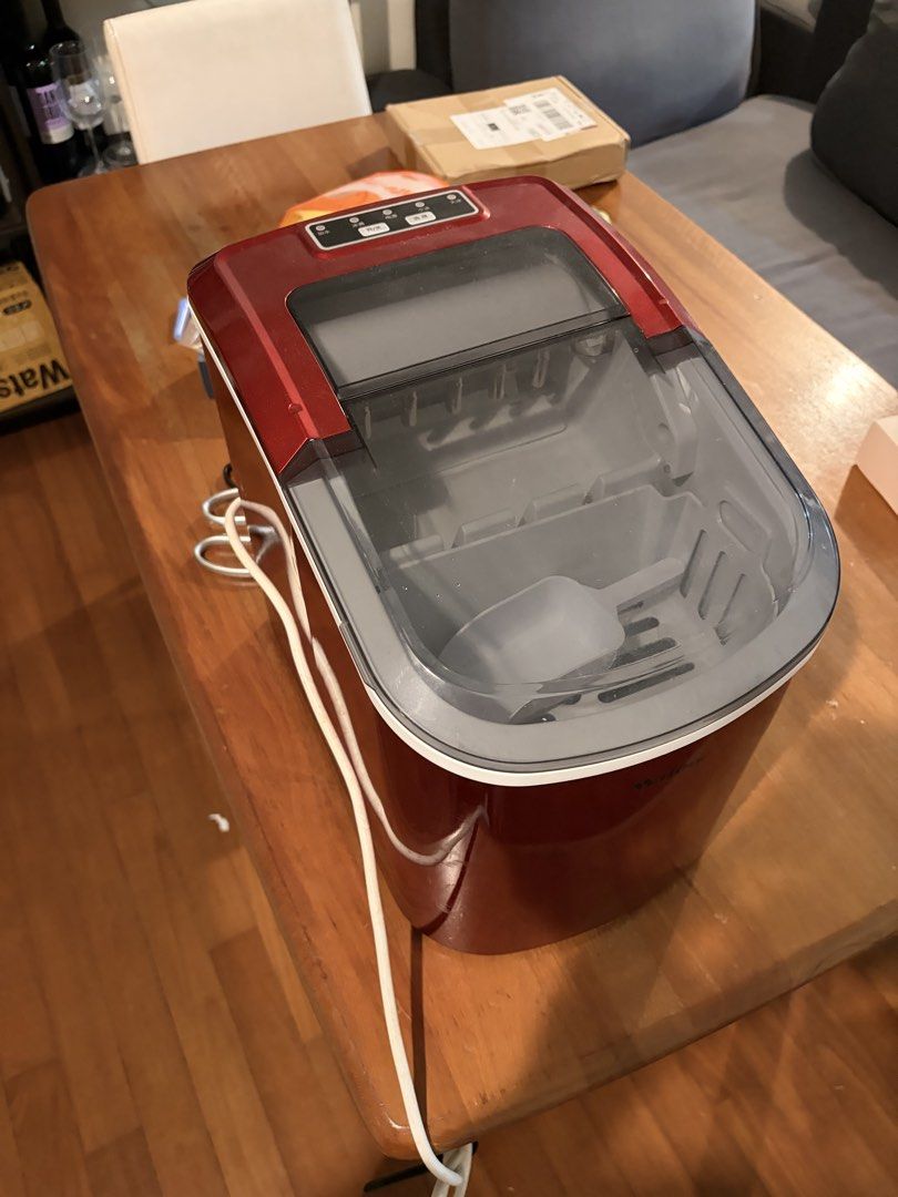 Power Red Meachine Red Portable Countertop Ice Maker Machine, TV & Home Appliances ...