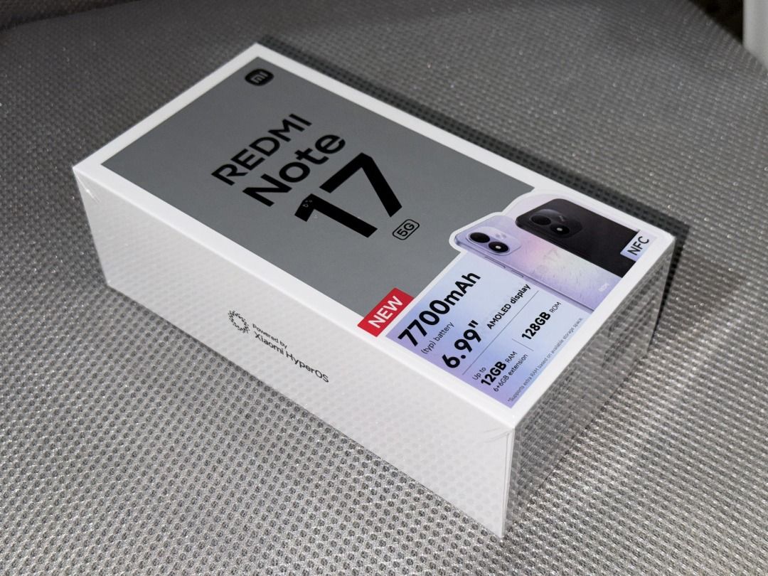 Redmi Note 17 5G (Category: Xiaomi) located in Bacoor. Submitted by markymark35 (Listing ID 1469425374, Image 1). Description: Brand New and Sealed.