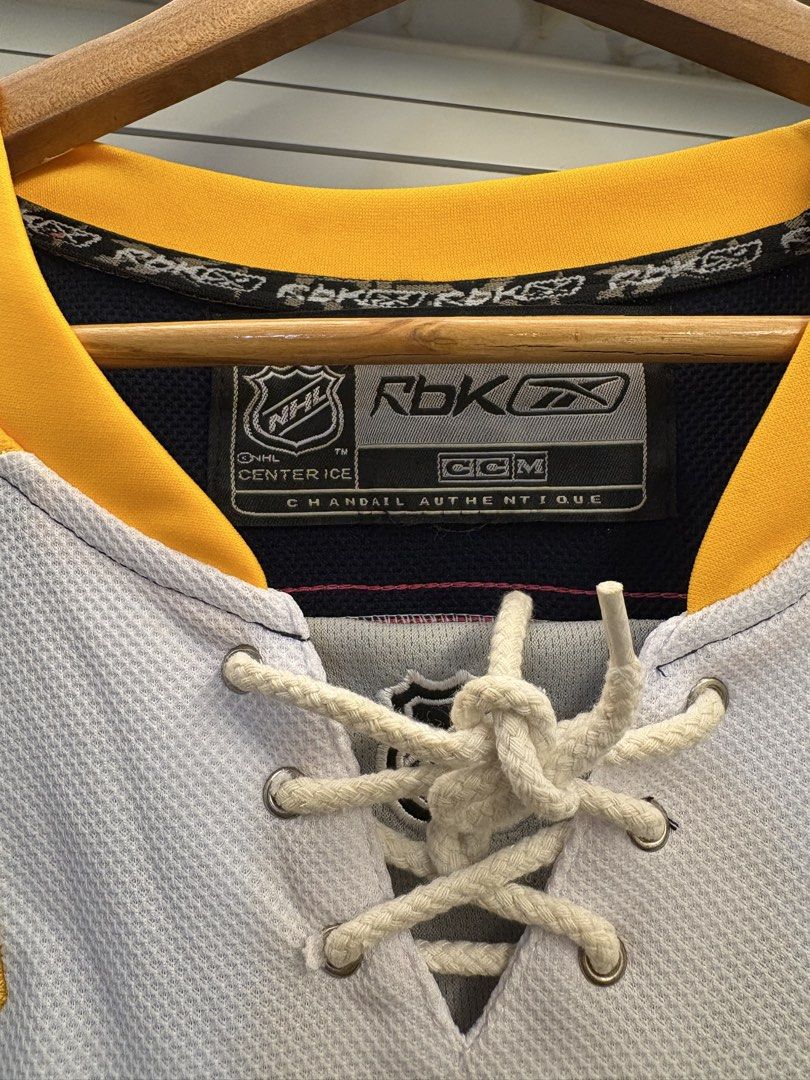 Reebok NHL Thomas Vanek Playoff Jersey (Category: Activewear) located in Butuan. Submitted by ragscurations (Listing ID 1469494458, Image 3). Description: Good condition Yellow stain Embroidered / Patches No major flaws.