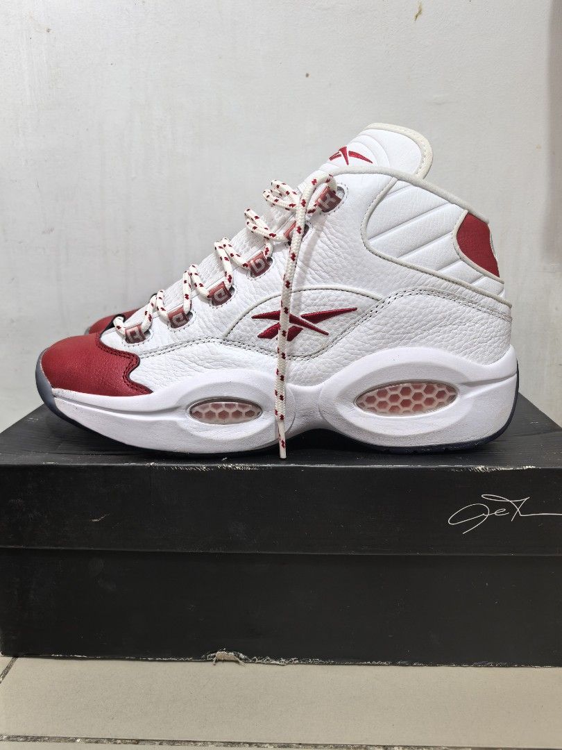 Reebok Question Mid Basketball Shoes (Category: Sneakers) located in Pasay City. Submitted by lovedonceee (Listing ID 1469570203, Image 2). Description: REEBOK QUESTION MID Allen Iverson fanatic? G! Fitted only! .