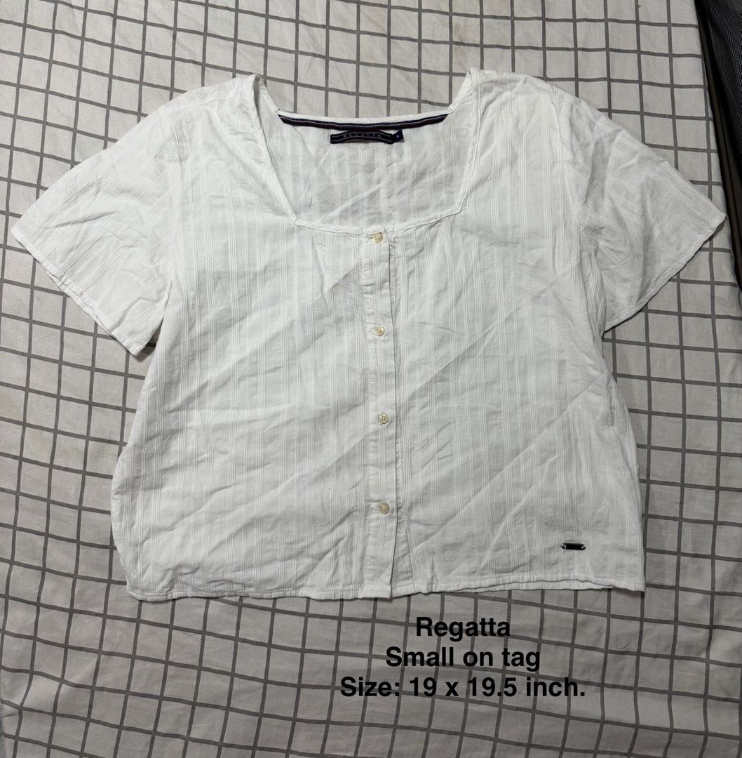 Regatta short-sleeve button-front blouse (Category: Blouses) located in Quezon City. Submitted by pinkystrends.co (Listing ID 1469471859, Image 1). Description: .