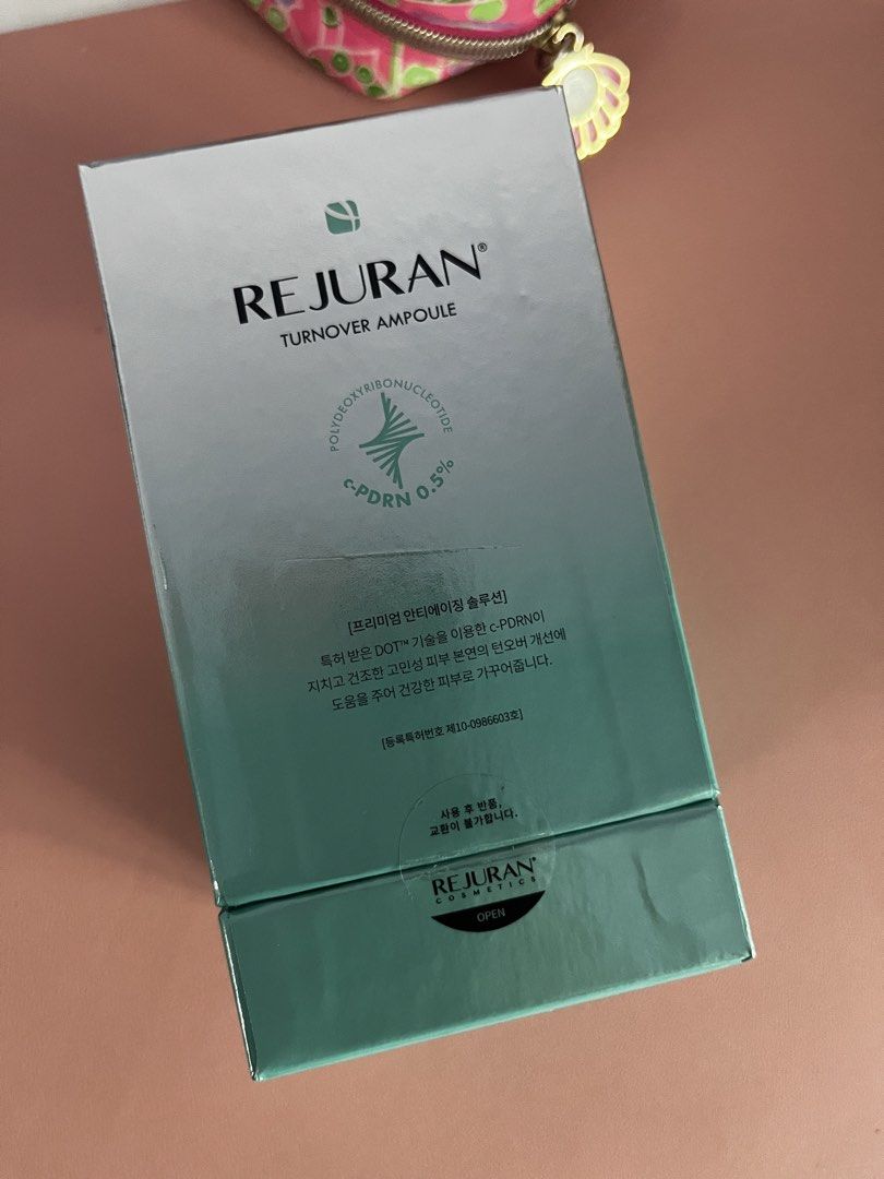 Rejuran Turnover Ampoule 30ml (Category: Face Care) located in Makati City. Submitted by shoplin (Listing ID 1469474473, Image 2). Description: - Product: Rejuran Turnover Ampoule - Size: 30mL - Condition: Brand new, sealed box, untouched packaging - Key Ingredient: c-PDRN 0.5% - Benefits: Premium Korean skincare for anti-aging, dull, and dry skin - Availability: Limited stock, grab it before it's gone! Korean skincare. Guaranteed Authentic - How