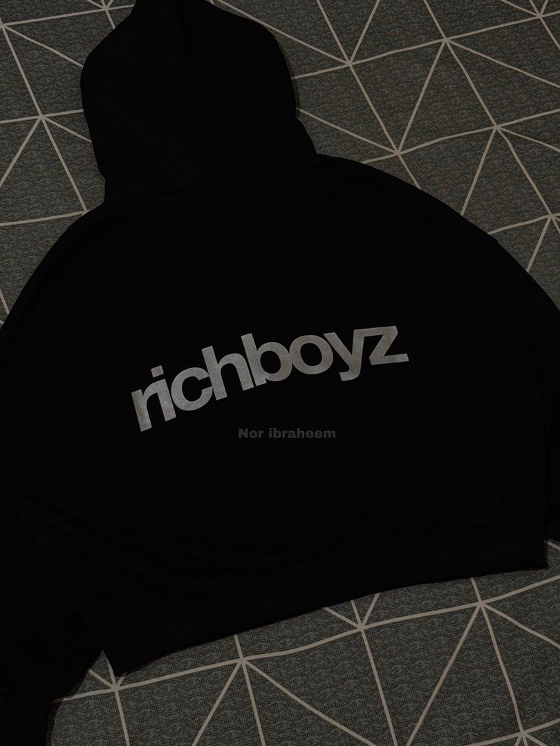 Richboyz Hoodie (Category: Hoodies) located in Manila. Submitted by _hykeem (Listing ID 1469462095, Image 2). Description: - Double zip hoodie “Cosmic black” - Size “XXL” - Used twice - Taytay rizal - Can do meetup, lalamove or jnt - DM for more details.