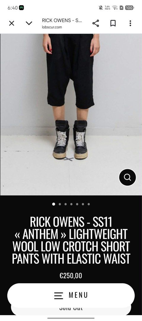 RICK OWENS (Category: Other Bottoms) located in Dasmarinas. Submitted by jessputrages (Listing ID 1469491377, Image 1). Description: For sale Rick Owens Excellent condition No issue 5000 plus shipping fee Pm for more details.