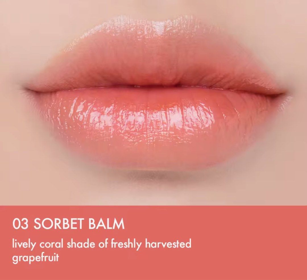 rom&nd Glasting Melting Balm (Category: Makeup) located in Manila. Submitted by aubreasell (Listing ID 1469395855, Image 3). Description: - Brand: rom&nd - Product: Glasting Melting Balm - Shade: 03 Sorbet Balm (Lively coral, fresh grapefruit tone) - Finish: Super glossy - Condition: Brand new in box, unopened - Availability: 2 boxes available (bought by mistake) - Reason for selling: Extra stock.