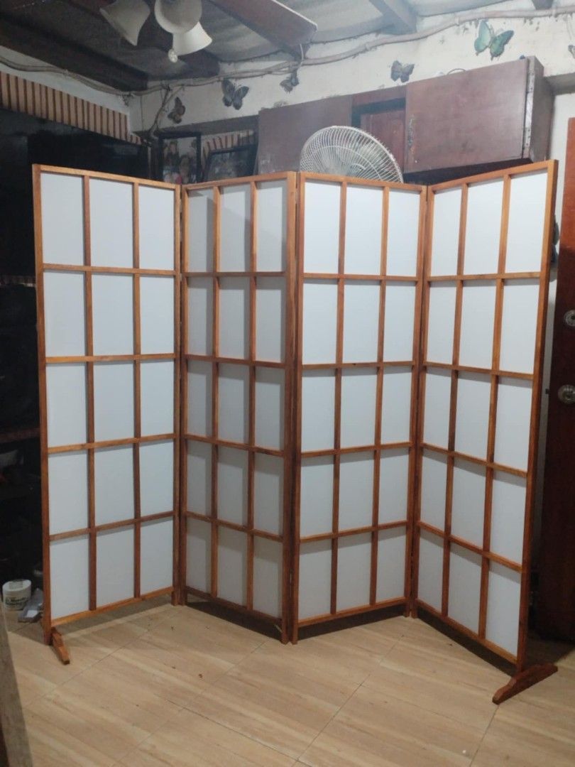 ROOM PARTITION (Category: Other Home Furniture) located in Rizal. Submitted by jayann143 (Listing ID 1469450240, Image 1). Description: Direct pagawaan from Taytay, Rizal Foldable divider per panel Size: 5.5ft & 6ft height 20 inches width per panel 1set divider =4panels 📌Pwede pang room design, decor, division for space, barrier and magagamit pang background kahit saan. Price per panel depende po sa design. Please dm for more details.