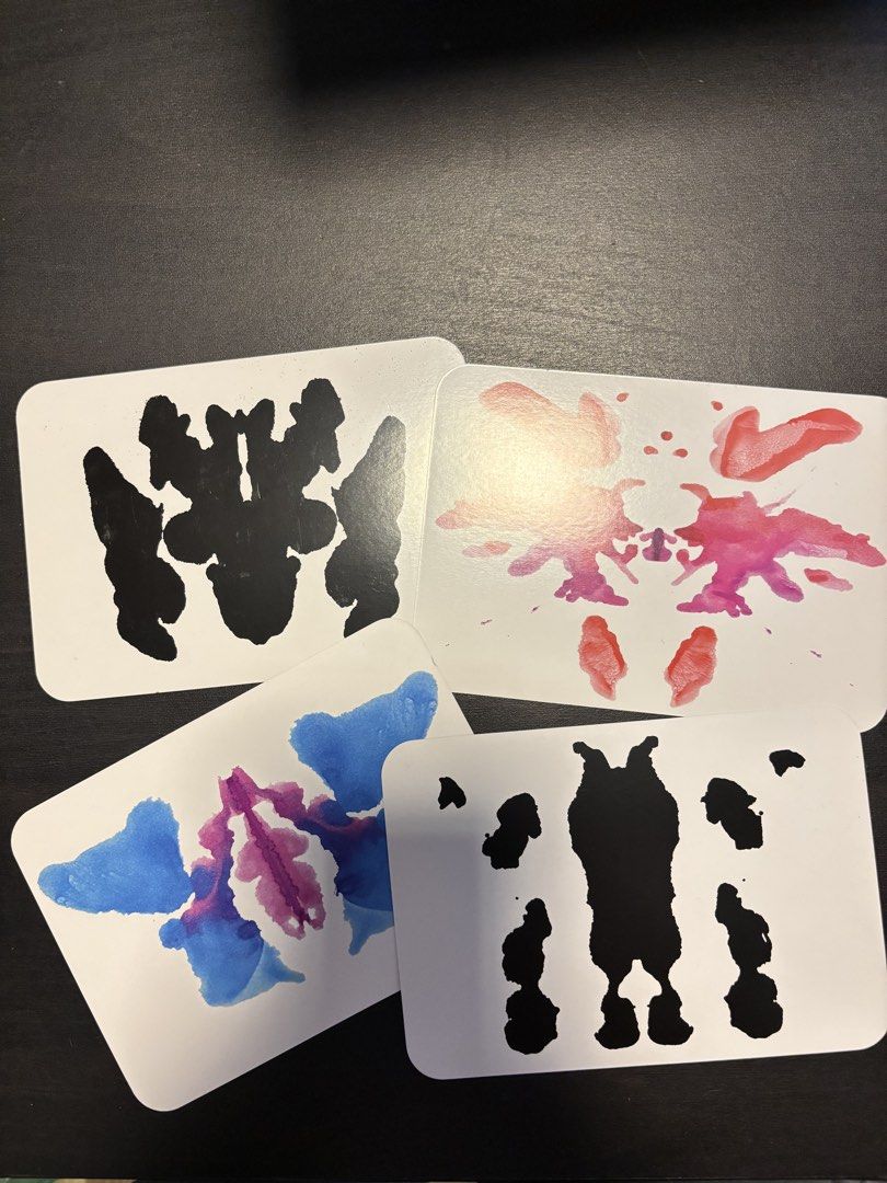 Rorshöck! personality inkblot card game (Category: Board Games & Puzzles) located in Manila. Submitted by mganovelo64040 (Listing ID 1469477889, Image 3). Description: Brand new and sealed Rorshöck! card game by The Imagineering Company. Includes 40 inkblot cards and a diagnosis book. Perfect party game for fun and laughs with friends!.