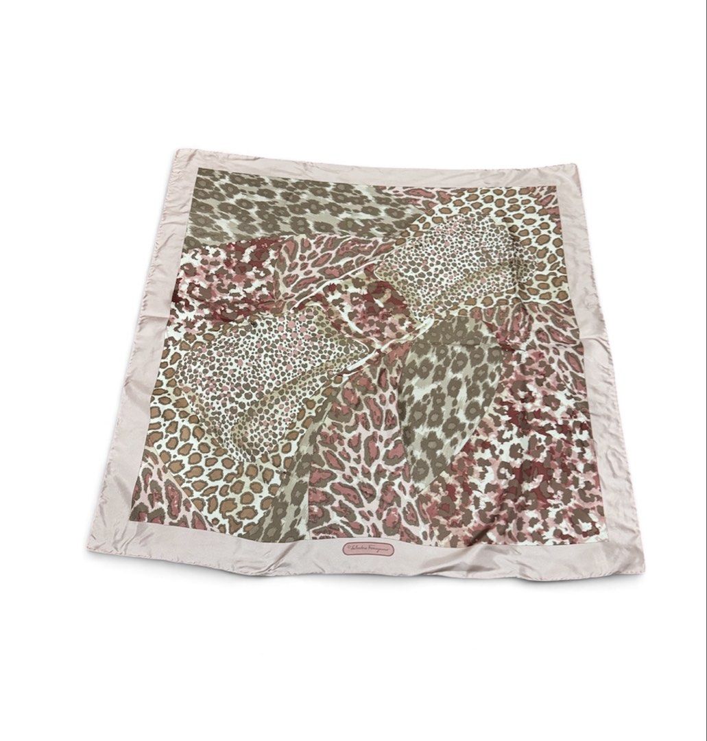 Salvatore Ferragamo Silk Leopard Print Scarf (Category: Scarves) located in Lingayen. Submitted by lux_thrift (Listing ID 1469444630, Image 1). Description: location pangasinan approximately 34 x 34 inches almost new no inclusion .