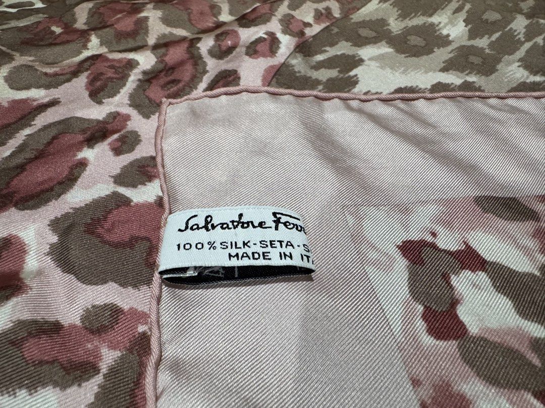 Salvatore Ferragamo Silk Leopard Print Scarf (Category: Scarves) located in Lingayen. Submitted by lux_thrift (Listing ID 1469444630, Image 3). Description: location pangasinan approximately 34 x 34 inches almost new no inclusion .