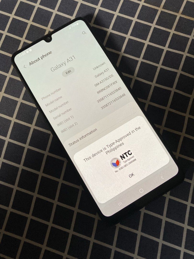 Samsung a31 (Category: Samsung) located in Manila. Submitted by kahliltanj75932 (Listing ID 1469444369, Image 3). Description: samsung a31 128/6 ntc approve issue back scratch .