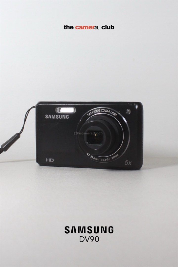 Samsung DV90 16.1 MP Digital Camera (Category: Cameras) located in Tarlac. Submitted by thecouclub (Listing ID 1469495985, Image 1). Description: Samsung DV90 16.1 MP Digital Camera ♡ ̆̈ CCD sensor ♡ ̆̈ built-in flash working ♡ ̆̈ HD movie mode (720p) ♡ ̆̈ with front LCD ♡ ̆̈ digital image stabilization ♡ ̆̈ face detection ♡ ̆̈ scene mode ♡ ̆̈ smart filter ♡ ̆̈ 5x optical zoom ♡ ̆̈ digital zoom ♡ ̆̈ 2.7” LCD display ♡ ̆̈ all buttons working ♡ ̆̈ 
