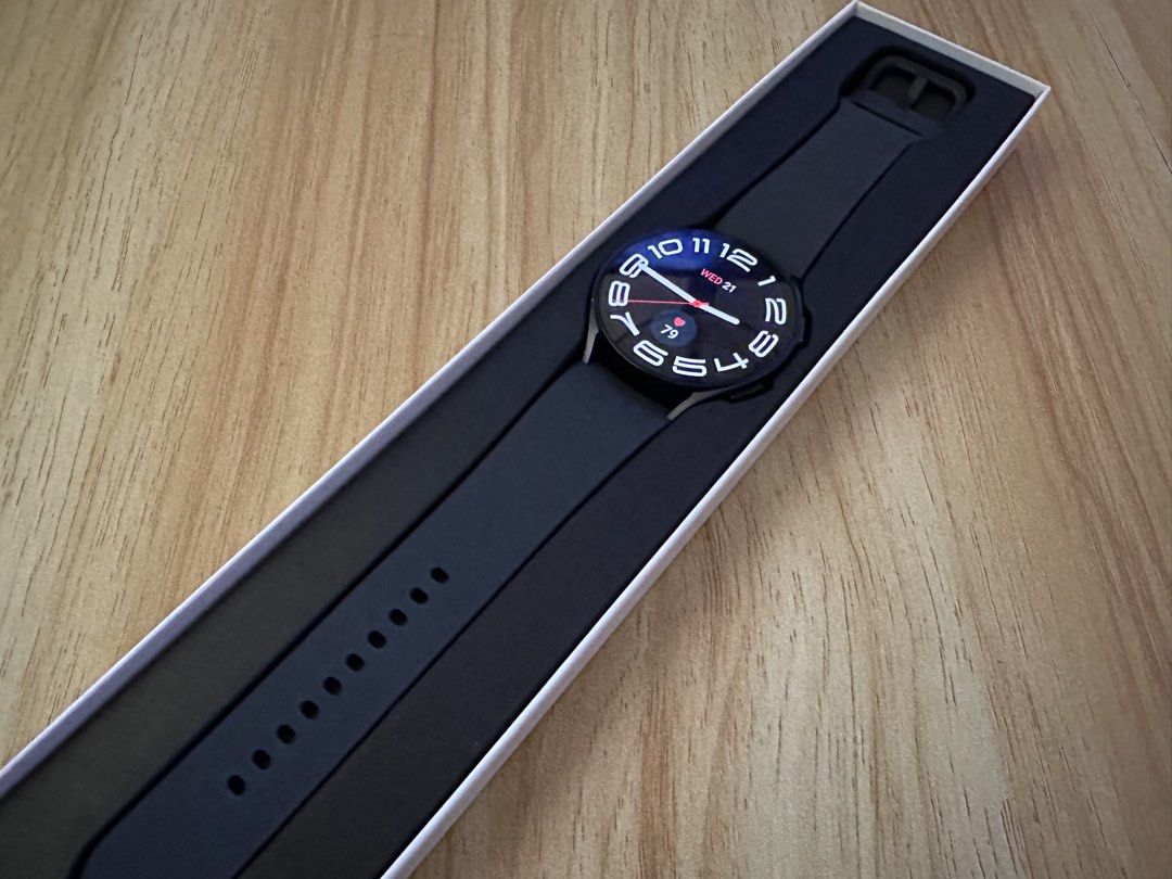 Samsung Galaxy Watch 6 44mm (Category: Wearables & Smart Watches) located in Bacoor. Submitted by itspatnotrick (Listing ID 1469449406, Image 2). Description: Samsung Galaxy Watch 6 44mm Good as new Opened once for testing only Selling for PHP 5k Molino Bacoor Area.