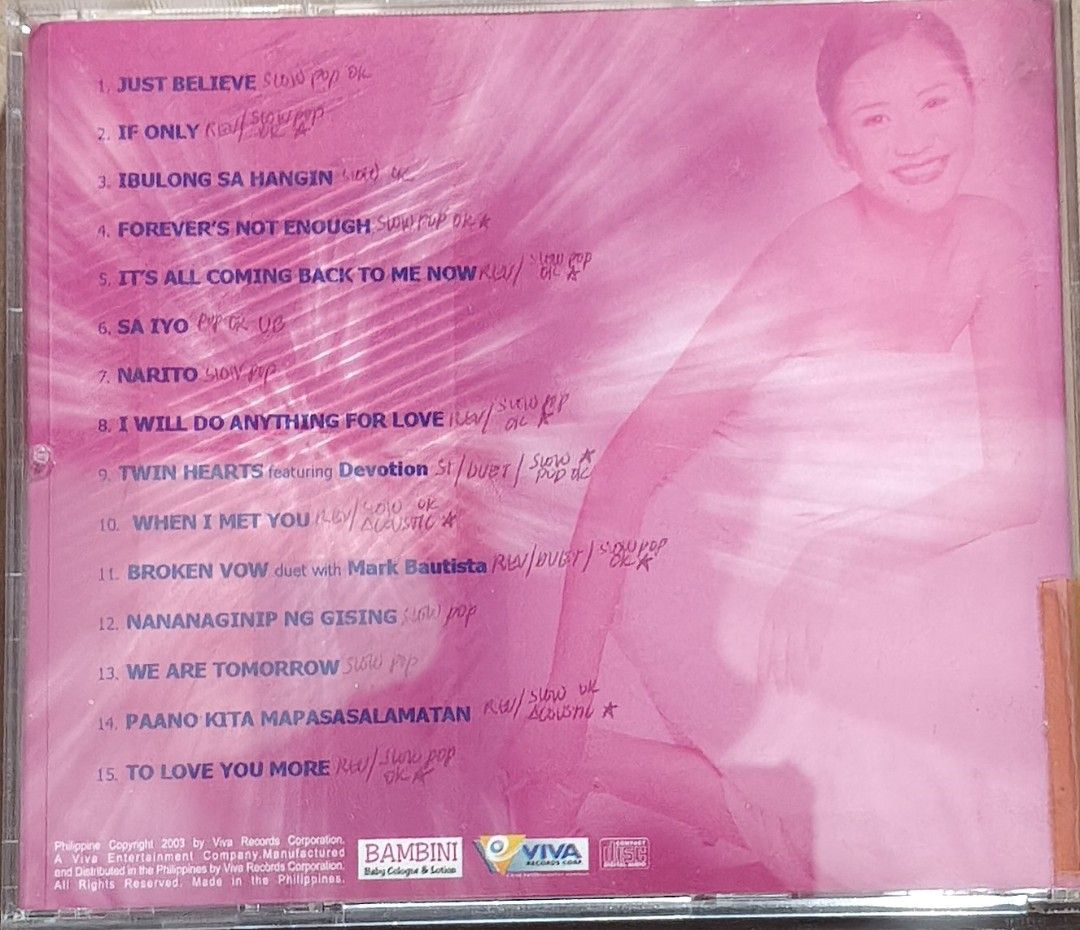 Sarah Geronimo - Popstar: A Dream Come True CD (Category: CDs & DVDs) located in Manila. Submitted by ruelcabrer77078 (Listing ID 1469554769, Image 3). Description: - Artist & Album: Sarah Geronimo - Popstar A Dream Come True - Release Year & Label: 2003, Viva Records - Tracklist: 15 tracks including 'Just Believe', 'If Only', and 'Twin Hearts' - Inclusions: Standard jewel case, original booklet, and CD - Condition: Good working condition, with h