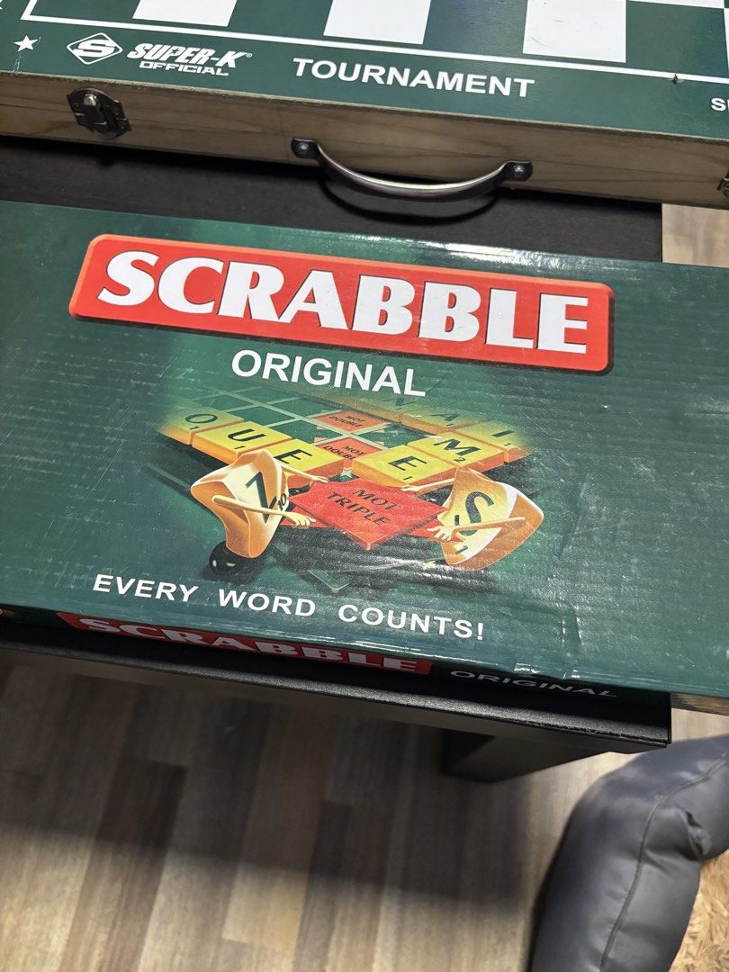 Scrabble Original Board Game (Category: Board Games & Puzzles) located in Manila. Submitted by mganovelo64040 (Listing ID 1469483680, Image 1). Description: Complete set, no bag for letters.