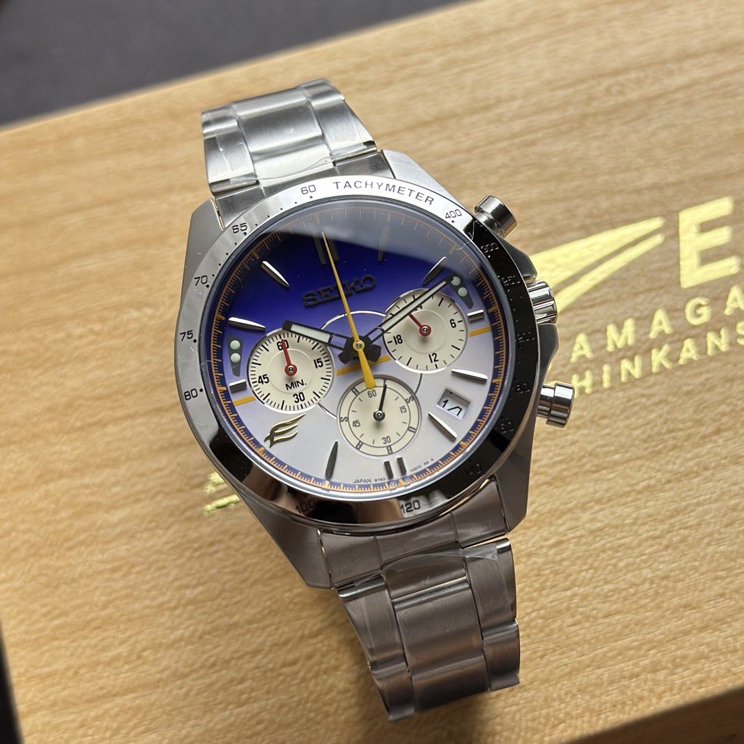 Seiko × Yamagata Shinkansen E8 Series “Tsubasa” (Category: Men's Watches) located in Manila. Submitted by geraaardtorres (Listing ID 1469561656, Image 3). Description: Brand New Seiko × Yamagata Shinkansen E8 Series “Tsubasa” Debut Commemorative Limited Edition Ref: 51368 Limited to 5,000 Pieces Worldwide Specifications: ‣ Seiko Quartz Chronograph Movement ‣ 39.8mm Stainless Steel Case ‣ 12.8mm Thickness | 47.0mm Lug-to-Lug ‣ Dial Inspired by the
