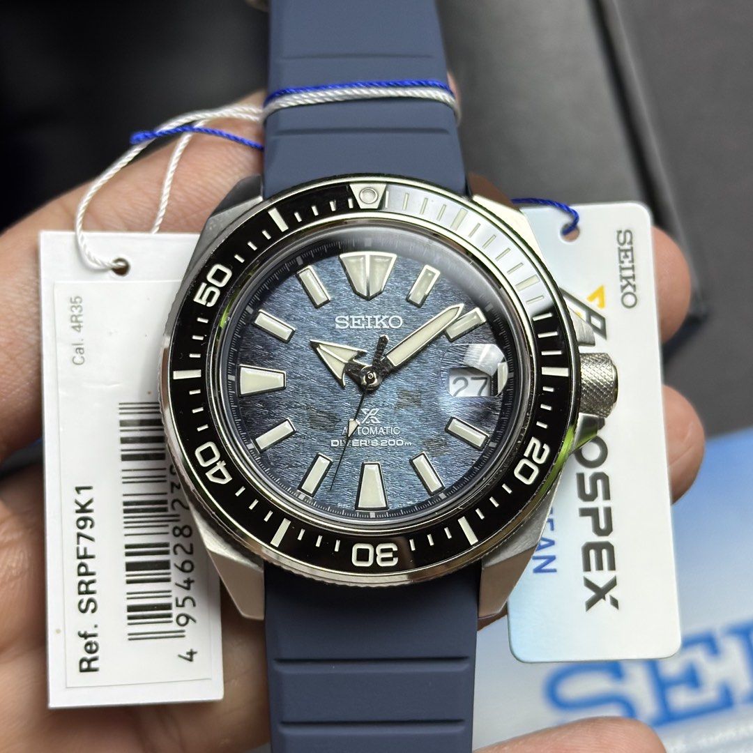 Seiko King Samurai Save the Ocean SRPF79 SRPF79K1 (Category: Men's Watches) located in Manila. Submitted by geraaardtorres (Listing ID 1469474221, Image 1). Description: Brand New Seiko Prospex King Samurai Save the Ocean Special Edition — Manta Ray Dial SRPF79 | SRPF79K1 Specifications: ‣ Caliber 4R35 ‣ 43.8mm Stainless Steel Case ‣ Approx. 41-Hour Power Reserve ‣ 12.8mm Thickness | 48.7mm Lug-to-Lug ‣ Sapphire Crystal with Magnifier & Anti-Refl