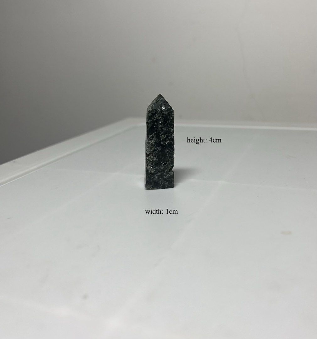Seraphinite Mini Tower (Category: Precious Stones) located in Marikina City. Submitted by _project.quartz (Listing ID 1469563250, Image 3). Description: This is mini size only, please check measurements on the photo Check my profile for more crystal sale 💎.