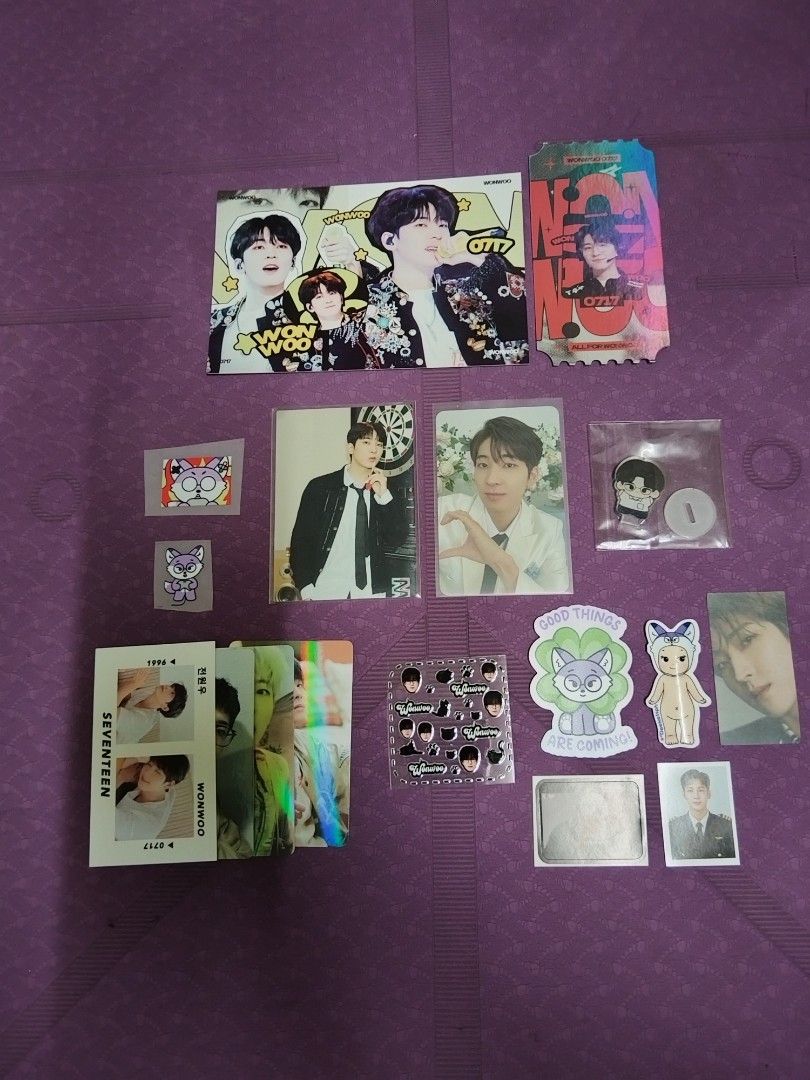 SEVENTEEN Wonwoo Set (Category: K-Wave Merchandise) located in San Pedro. Submitted by ajisai26 (Listing ID 1469559285, Image 1). Description: wts lfb for sale selling ph Seventeen Wonwoo - FML Carat Ver. & Holiday 41 Photocard Set - includes everything in the photo t: seventeen svt pc poca trading card jeon wonwoo wonu.