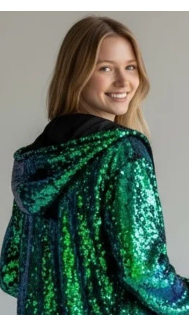 shein fully sequin hoodie jacket (Category: Coats, Jackets and Outerwear) located in Cavite. Submitted by bambimay30 (Listing ID 1469397935, Image 3). Description: fit up to large.