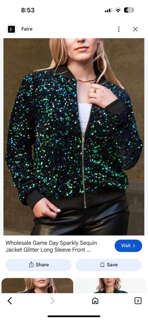 shein fully sequin hoodie jacket (Category: Coats, Jackets and Outerwear) located in Cavite. Submitted by bambimay30 (Listing ID 1469397935, Image 2). Description: fit up to large.