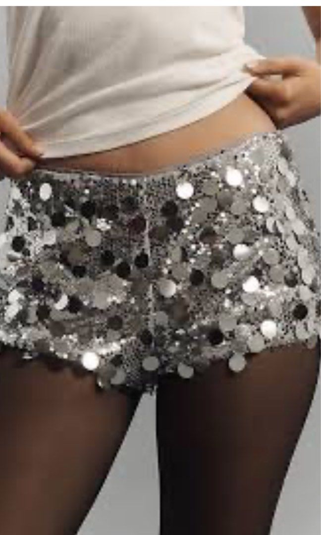 shein fully sequined garterized super stretch event shorts (Category: Shorts) located in Cavite. Submitted by bambimay30 (Listing ID 1469400067, Image 2). Description: garterized 28-32 inches waist silver sequins.