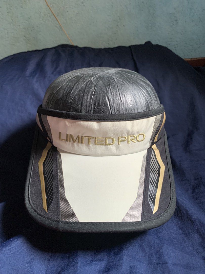 Shimano Limited Pro Gore Windstopper Visor (Category: Caps & Hats) located in Manila. Submitted by silverbear_a65902 (Listing ID 1469398823, Image 2). Description: - Brand: Shimano Limited Pro - Color: Black and white with gold embroidered branding - Material: Gore Windstopper fabric for ultimate outdoor protection - Closure: Adjustable velcro strap for a custom fit - Condition: Very Good - Ideal for: Fishing, hiking, and outdoor sports, BIKING S