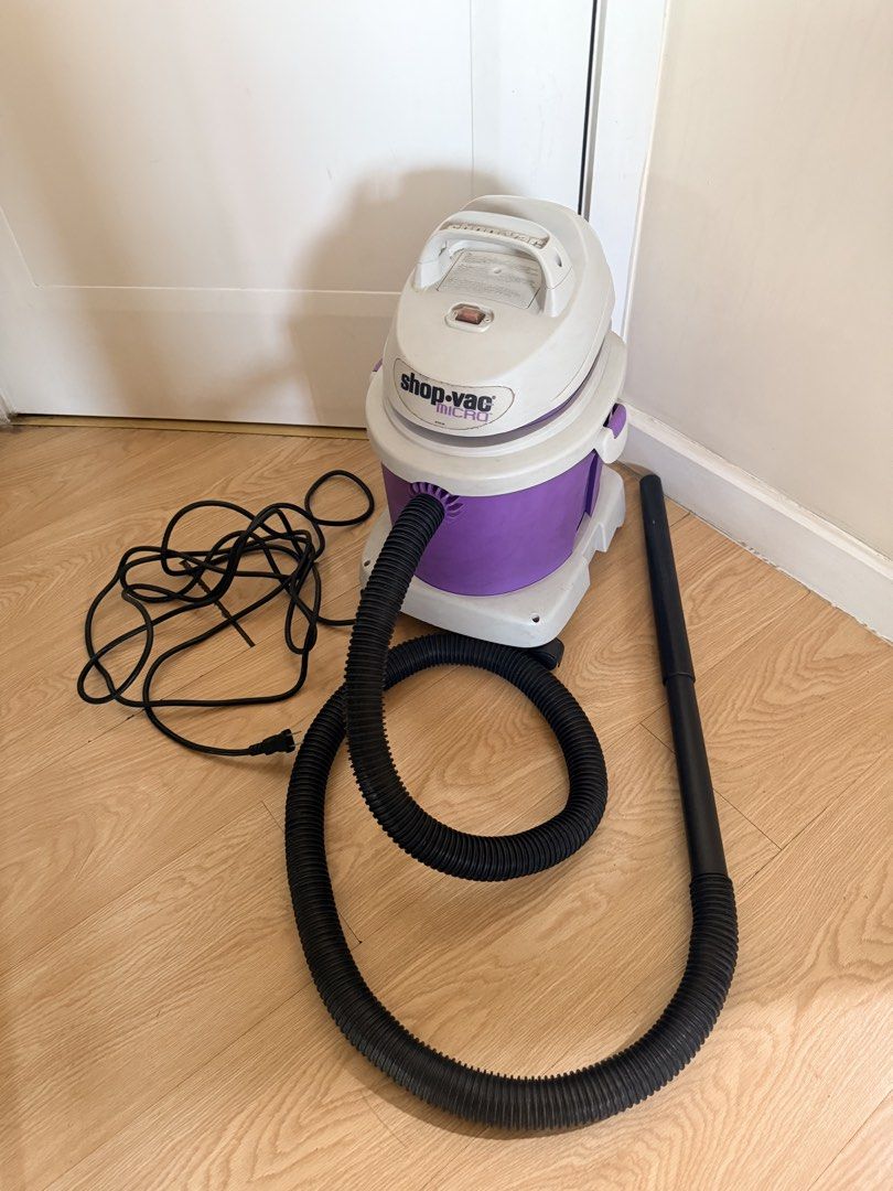Shop-Vac MICRO Compact Wet/Dry Vacuum Cleaner (Category: Vacuum Cleaner & Housekeeping) located in Pasig City. Submitted by vdejesus (Listing ID 1469478869, Image 2). Description: Shop-Vac MICRO Compact Wet/Dry Vacuum Cleaner (Purple/White) 📦 Product Details & Features: Brand: Shop-Vac® (Micro Series) Type: Compact Wet & Dry Vacuum Cleaner Color: Purple & White / Light Gray Features: Dual Function: Powerful suction for dry dust/dirt AND wet liqu