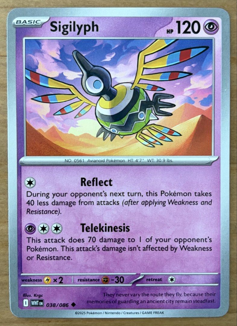 Sigilyph | Pokemon Cards ~ White Flare (Category: Raw Singles) located in Makati City. Submitted by cardlab (Listing ID 1469415565, Image 1). Description: Items are 💯 authentic/original/legit. About The Card: •Language: EN • Number: 038/086 • Uncommon • Normal FOR: • Cards ₱99 and below with Card Sleeves • Cards ₱100 and up with Card Sleeves and Used Toploader • ₱10 for Bnew Tops Packaging (If Shipping): ✔️ Plastic cover ✔️ Cardboard ✔️ Bubble w