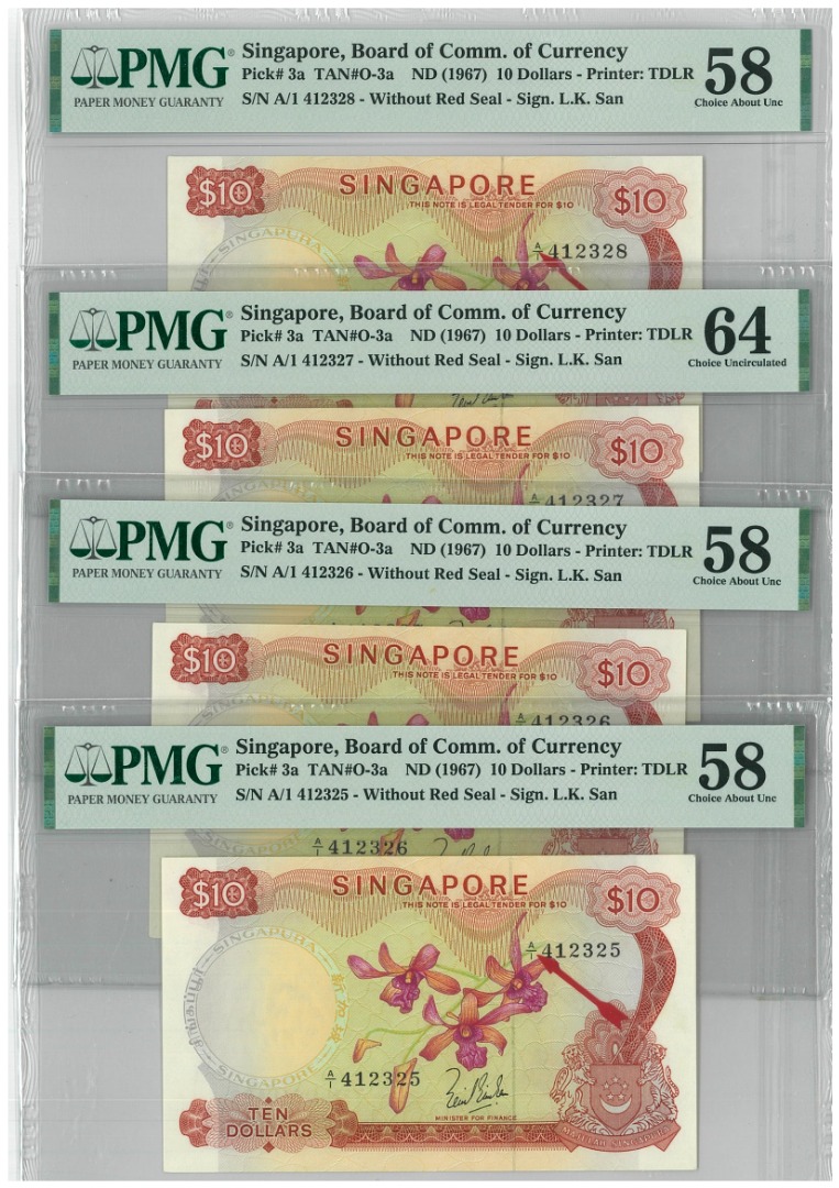 Singapore Orchid Series $10 A1 - 4 Consecutive Run , Toys ...