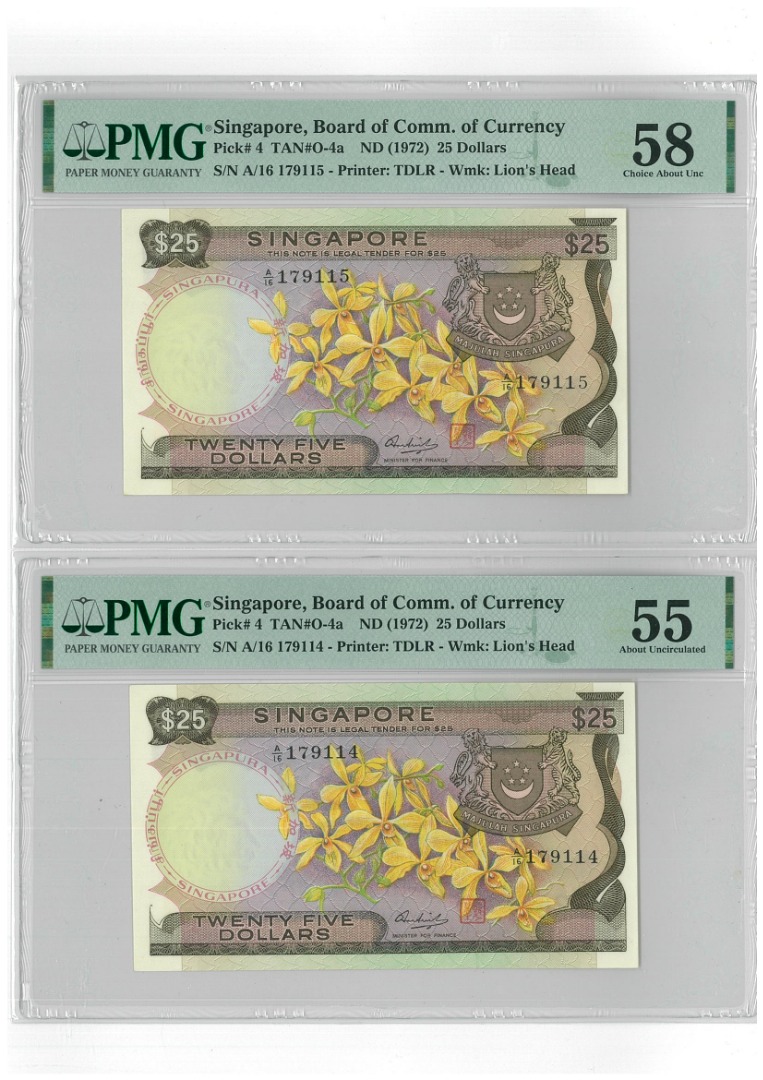 Singapore Orchid Series $25 - Running Pair, Toys & Collectibles ...