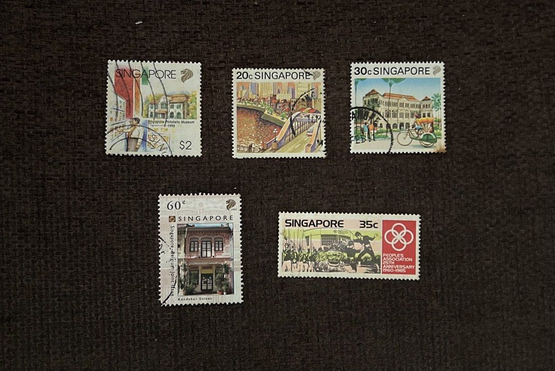 Singapore various 5 pcs used (Category: Stamps & Prints) located in Binan City. Submitted by impulsebuyer12 (Listing ID 1469448607, Image 1). Description: For collection purposes.