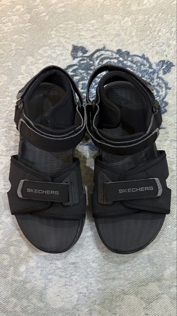 Slides Coloring Skechers Men's Ultra Light Black Sandals, Men's Fashion, Footwear ...