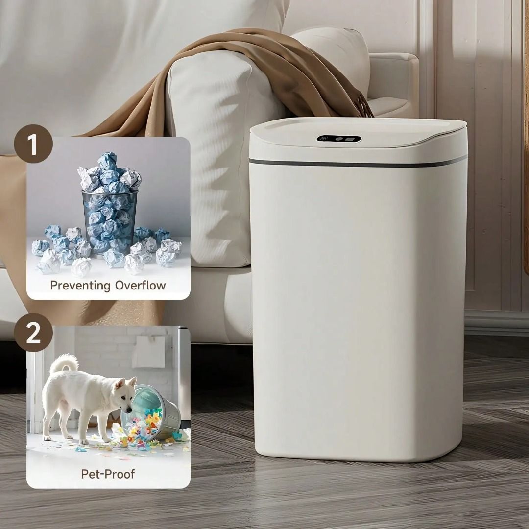 Smart Touchless Trash Can with Auto Open/Close, Sealed Lid Odor Block ...