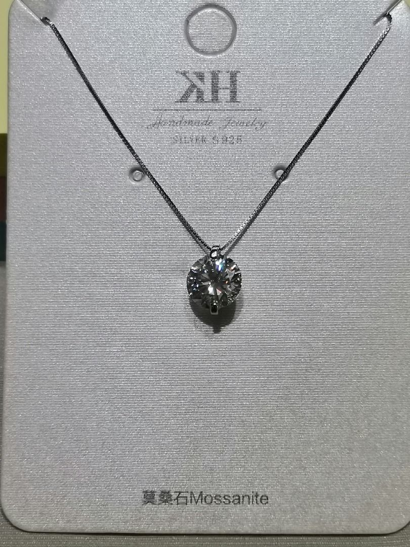 SMN35 Handmade Jewelry SOLITAIRE MOISSANITE Silver S925 Necklace, Women ...