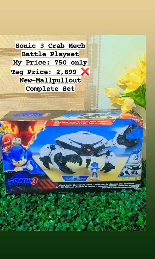 Sonic 3 Crab Mech Battle Playset (Category: Action & Battle Toys) located in Quezon City. Submitted by mhoniqvela04 (Listing ID 1469544267, Image 1). Description: Orig New-Mallpullout Complete set Actual pic posted pm for vid.