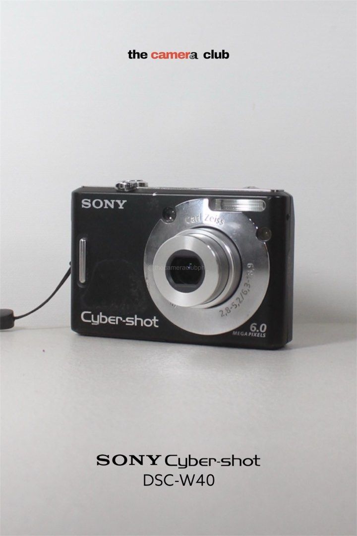 Sony Cyber-shot DSC-W40 6.0 MP Digital Camera (Category: Cameras) located in Tarlac. Submitted by thecouclub (Listing ID 1469496590, Image 1). Description: Sony Cyber-shot DSC-W40 6.0 MP Digital Camera ♡ ̆̈ Super HAD CCD sensor ♡ ̆̈ built-in flash working ♡ ̆̈ movie mode (VGA) ♡ ̆̈ high sensitivity mode ♡ ̆̈ scene modes ♡ ̆̈ color mode ♡ ̆̈ red eye reduction ♡ ̆̈ 3x optical zoom ♡ ̆̈ digital zoom ♡ ̆̈ optical viewfinder ♡ ̆̈ 2.0” LCD display ♡ ̆̈