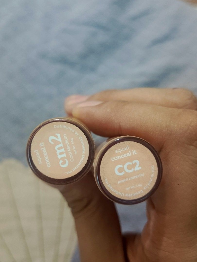 Squad Cosmetics Conceal It Concealer & Peach Corrector Set (Category: Makeup) located in Malasiqui. Submitted by shop.bea (Listing ID 1469395358, Image 3). Description: - Brand: Squad Cosmetics - Product: Conceal It Bundle (2-piece set) - Shades included: CM2 (Cool Medium Concealer) and CC2 (Peach Corrector) - Net Weight: 5.6g per tube - Benefits: Creamy formula, blends smoothly, perfect for covering dark circles and blemishes - Selling as a bund