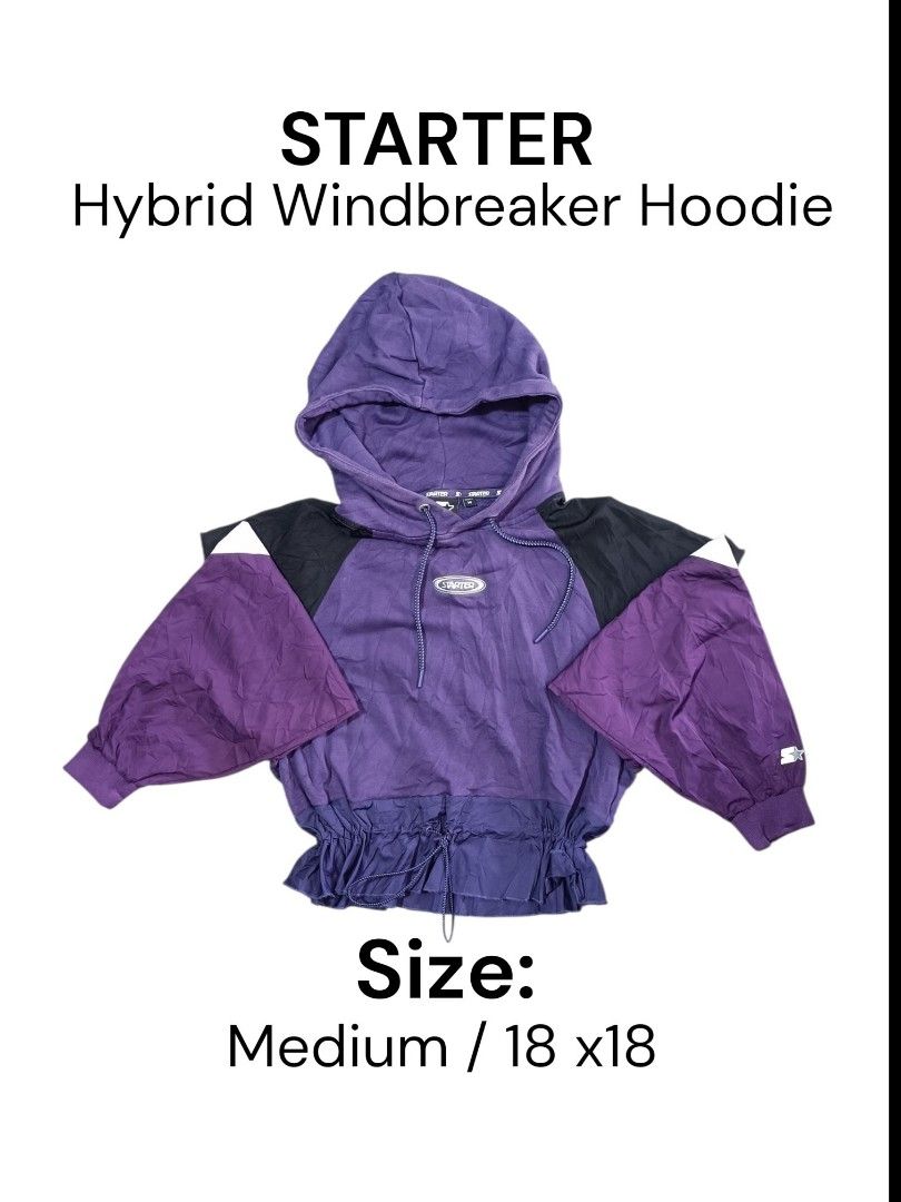 STARTER HYBRID WINDBREAKER HOODIE (Category: Coats, Jackets and Outerwear) located in Midsayap. Submitted by macoy.picker (Listing ID 1469405708, Image 1). Description: STARTER HYBRID WIND BREAKER HOODIE SIZE: MEDIUM DIMES : 18X18 COURIER: JNT MOP: GCASH / MARIBANK LOCATION : NORTH COTABATO.