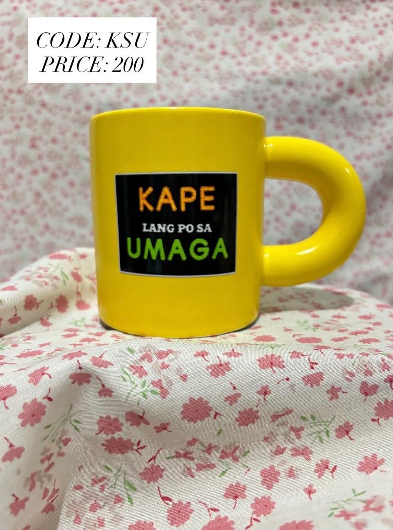 Statement mugs (Category: Coffee & Tea Tableware) located in Manila. Submitted by marjdv29 (Listing ID 1469421993, Image 3). Description: - Green and white ceramic mug - Features 'Matcha lover' text on the front - Quirky wavy design with a chunky handle and base - Standard size for coffee, tea, or your favorite matcha - Perfect addition to your cute mug collection.